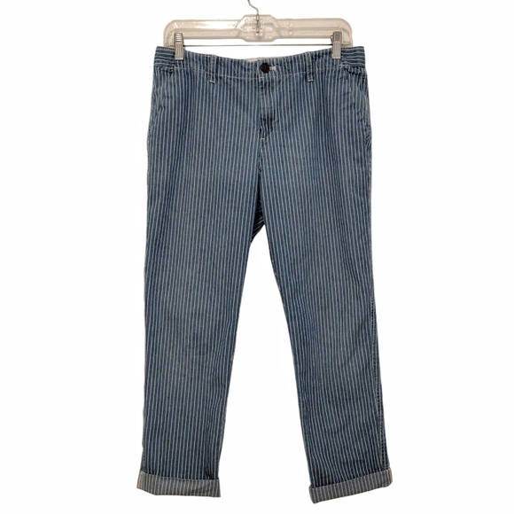 Gap - Striped Slim Boyfriend Chino Crop Pants - Picture 1 of 13
